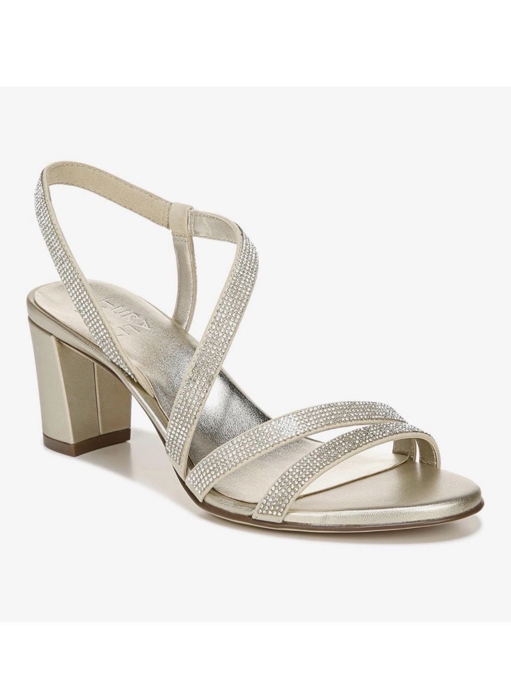 Naturalizer Vanessa Sandal Champagne Fabric Women’s Size 7.5 M